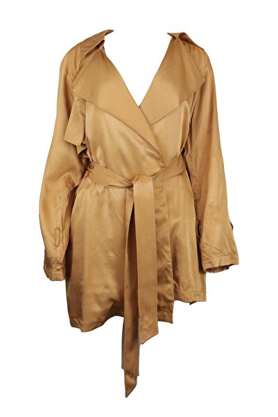ONLY Coat Trench Yellow - M, Beige, viscose