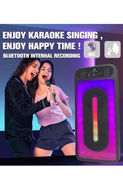 KTS مكبر صوت خارجي قابل لإعادة الشحن مقاس 42.6 سم لاسلكي مزود بتقنية البلوتوث مع ميكروفون مجاني