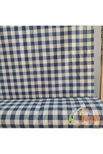 DÜŞLER EV TEKSTİLİ Țesătură Panama din pânză, cu model argilă albastră, cu două fețe, rezistentă la apă și la pete, țesătură Premier Duck