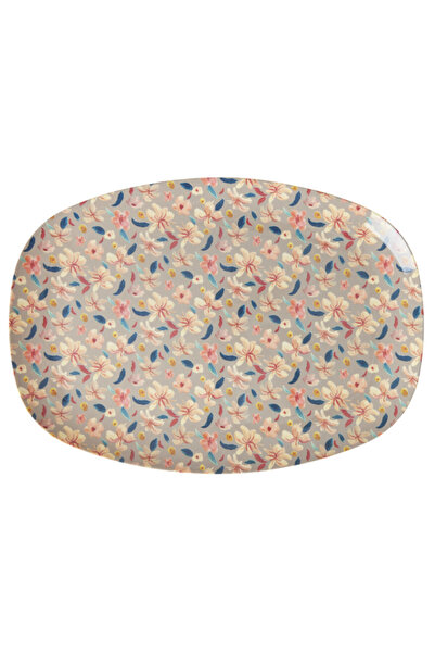 RICE Melamin Dikdörtgen Tabak - Pembe Çiçek