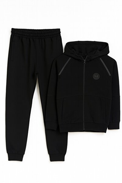 TOMMY LIFE ERKEK GARSON EŞOFMAN TAKIM CEKET/JOGGER T18EG-11316-Siyah