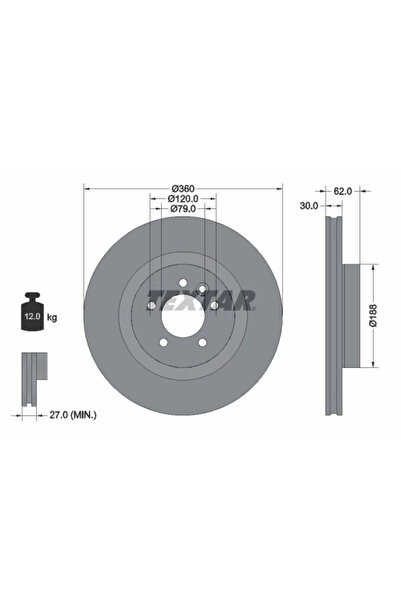 TEXTAR Disc Frana Land Rover Discovery 4/Range Rover Sport 1