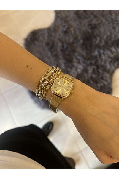 staınless steel Vintage gold çelik saat