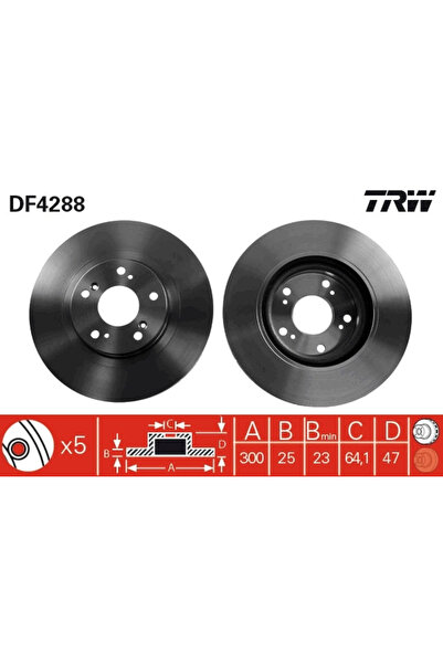 TRW Disc Frana Honda Civic 7/Integra Cupe Honda (Dongfeng) Cr-5