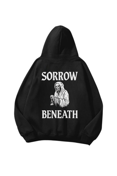 Gofeel Tuga ispod Štampano crne Oversize kroj unisex majice sa kapuljačom