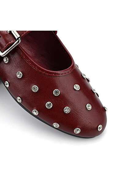 Tmall Casual Women's Ballet Flats, With Sparkling Rhinestones, BL501, Burgundy