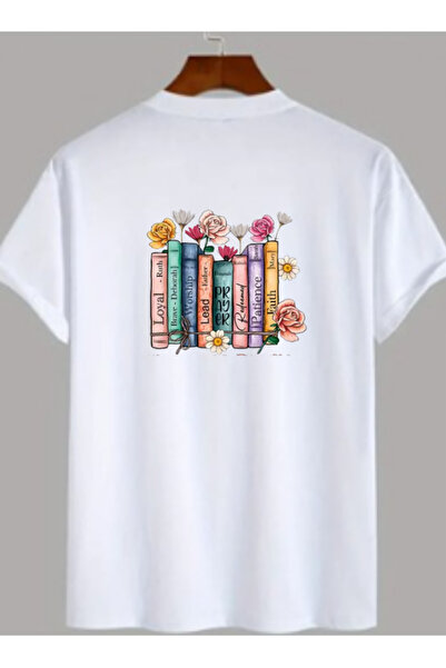 TİMİSİVA Tricou unisex supradimensionat KİTAPVEÇİÇEK Ba cu imprimeu 1 bumbac ...