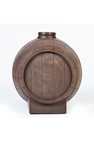 Lumi LUXURY Food-grade plastic barrel for wine, with lid, 90 liters, brown D 42 cm, cup and aerator