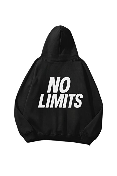 Gofeel No Limits Štampano Crna Oversize kroj Unisex majica sa kapuljačom