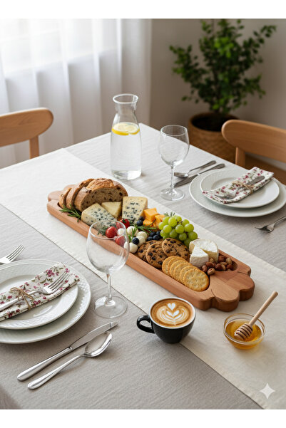 Teknofors Ahşap Kupa Kulplu Peynir Tabağı , Ekmeklik, Sunumluk, Kurabiyelik 4...