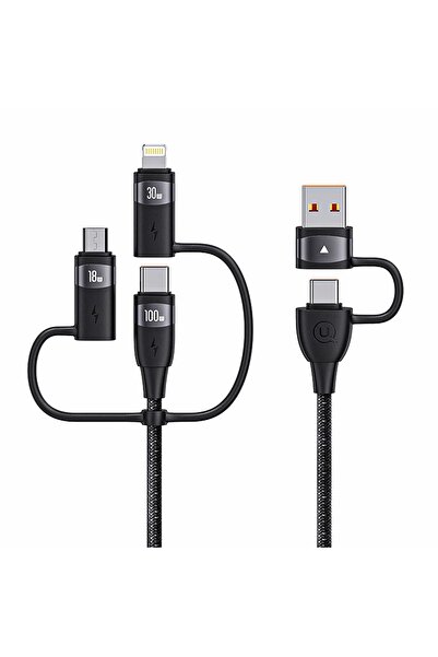 Timebox Cablu de date și încărcare rapidă Usams 5 în 1 QC 3.0 100W USB Tip-C ...