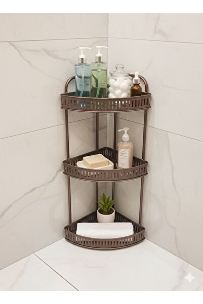 Noor 3-Tier Bathroom Corner Shelf, Bronze