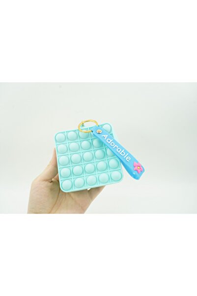 Bibilel Anti-Stress Toy Silicone, Flippy, Pop It Now and Flip It, Square Wallet, Green/Blue