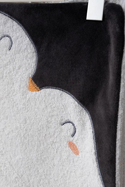 Bebitof 100% Cotton Penguin Patterned Baby Bathrobe Set Bbtf.Byz.30046