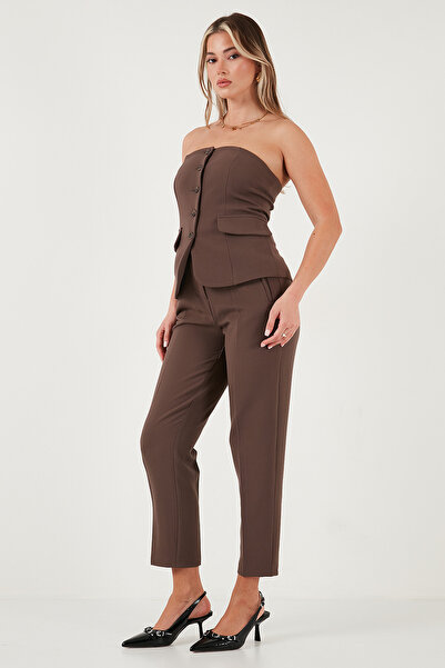 Lela Regular Fit High Waist Straight Leg Carrot Pants Trousers 68350109