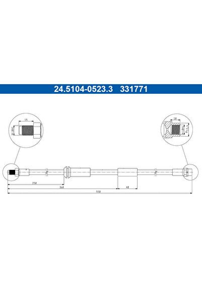 Ate Мини спирачен маркуч