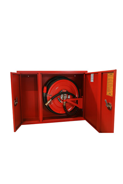 UNİ-BOX 1'' ÇİFT SAÇ KAPAK 20 MT HORTUMLU 1MM SIVA ÜSTÜ TSE'Lİ YANGIN DOLABI