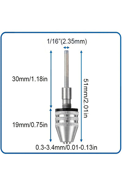 Choice1 0.3-3.4mm Keyless Drill Chuck, 1/4, 1/8, 1/16 Inch Hex and Round Shan...