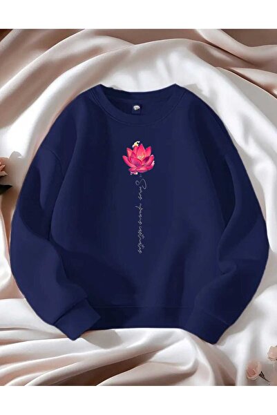 tkn your style Hanorac oversize Trend cu imprimeu LOTUS FLOWER