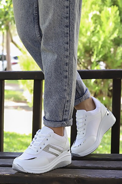 kajal ayakkabı MDLN 1495 Pantofi sport cu sclipici cu pietre pe lateral