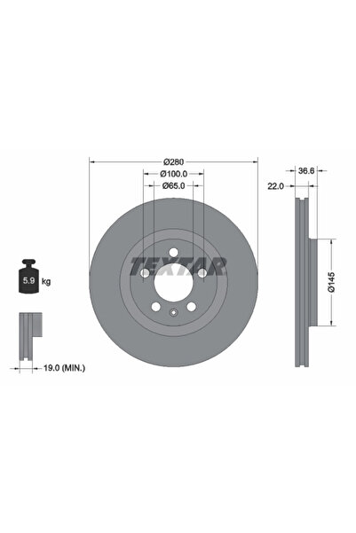 Krieger Set Discuri Frana Audi A3 Seat Toledo 2 1996-2022