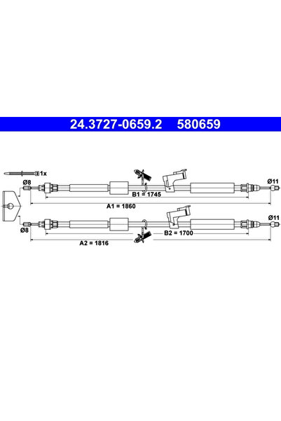 Krieger Parking Brake Cable Ford C-Max/Focus 2