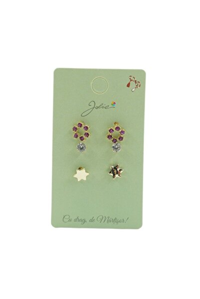 Bibilel Set 3 Perechi Cercei Cerc, Piatră, Stea