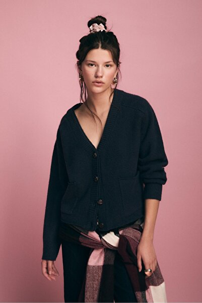 Stradivarius Çift yakalı triko hırka