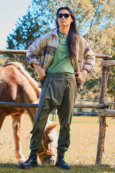 Los banditos Παντελόνι με διπλό στήθος, ελαστικό, με κουμπιά, φαρδύ παντελόνι