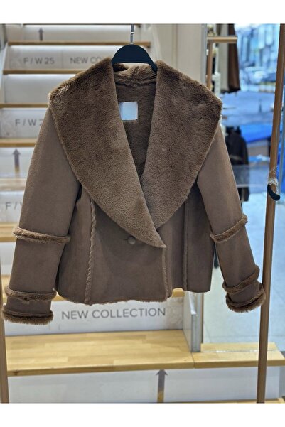 D'RECCY Γυναικείο μπουφάν με επένδυση από γούνα, oversize