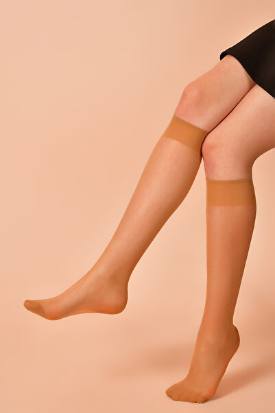 The huez 3-Pack Özge 15 Den Semi-Shiny Knee-High Pantyhose (Ten)