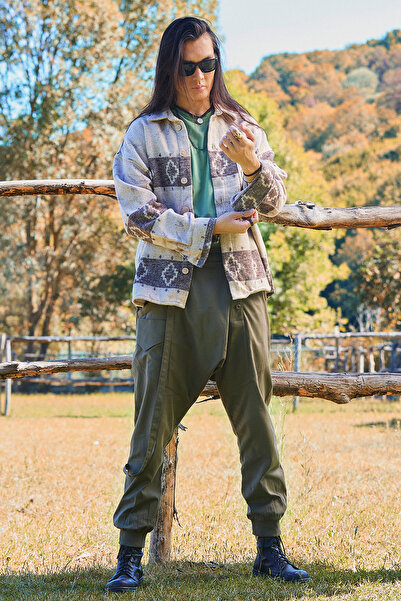 Los banditos Double Breasted Elastic Leg Buttoned Baggy Trousers