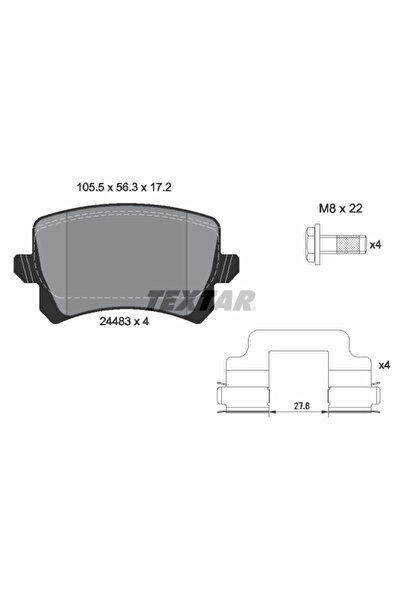 TEXTAR Set Placute Frana Frana Disc Vw Cc B7/Passat B6/Passat B7