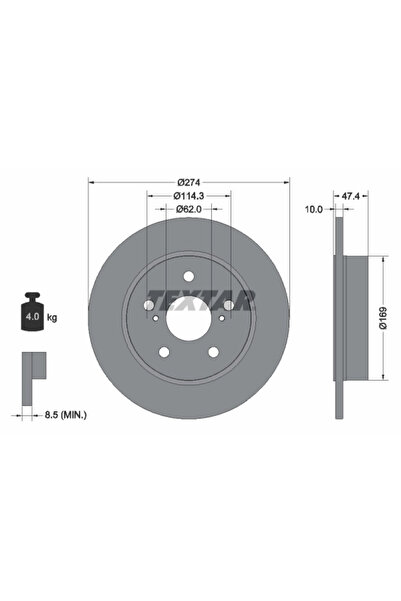 TEXTAR Disc Frana Suzuki Swace Toyota Corolla