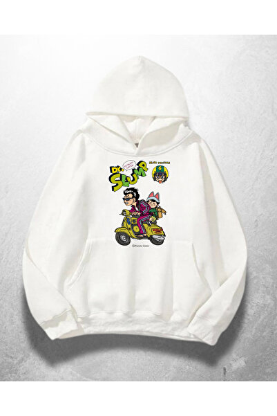 1blood سويت شيرت بقلنسوة كبير الحجم مطبوع عليه The Sus Scooter باللون الأبيض ...