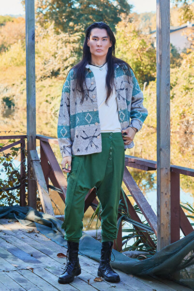 Los banditos Παντελόνι με διπλό στήθος, ελαστικό, με κουμπιά, φαρδύ παντελόνι