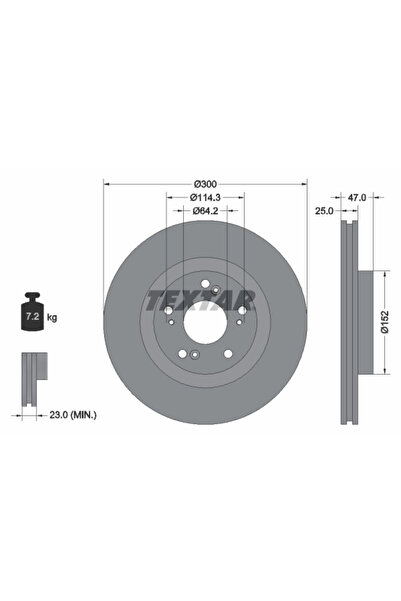 TEXTAR Set Discuri Frana Honda Civic 8 2006-2012