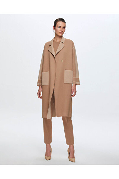 MISS DALIDA T24K-9024 Erkek Yaka Çelik Örgü Hırka COMO-CAREMEL