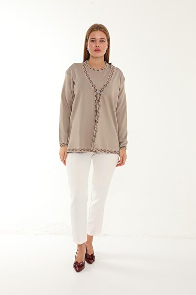 Lanze Knitwear Double Set Cardigan and Blouse