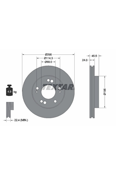 TEXTAR Disc Frana Chrysler Sebring Cupe Dodge Stratus Cupe