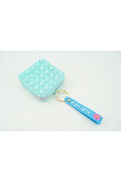 Bibilel Anti-Stress Toy Silicone, Flippy, Pop It Now and Flip It, Square Wallet, Green/Blue