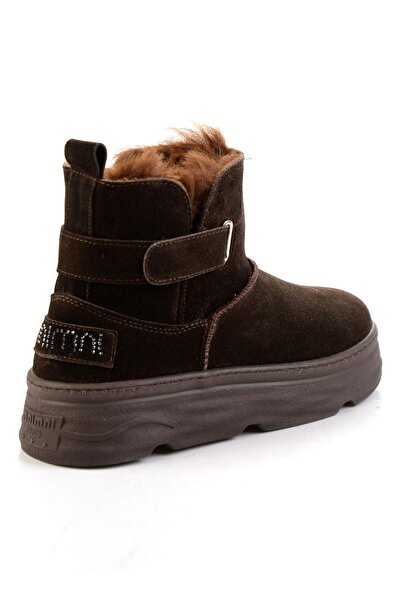 Bambi Kahve Hakiki Deri Kadın Bot & Bootie K02748100702