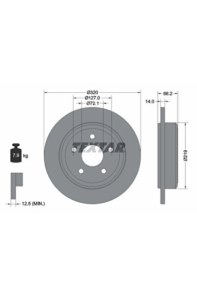 TEXTAR Дискови спирачки Jeep Commander/Grand Cherokee 3