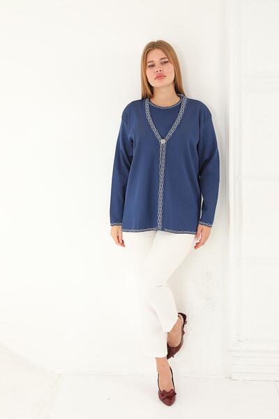 Lanze Knitwear Double Set Cardigan and Blouse