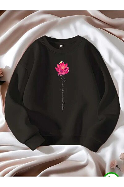 tkn your style Φούτερ Oversize με σχέδιο εκτύπωσης LOTUS FLOWER