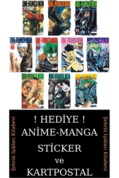 Akılçelen One Punch Man 1-2-3-4-5-6-7-8-9-10 Manga Seti (10 KİTAP) / Anime-Ma...