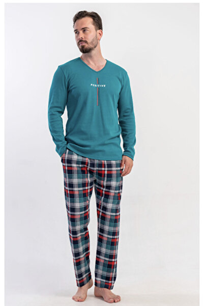 VİENETTA Ekoseli %100 Pamuk Çift Pijama Takımı