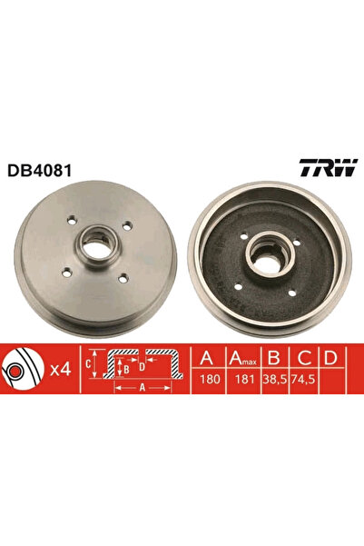 TRW Tambur Frana Audi 50/80 B1 Limuzina/80 B2 Limuzina Vw Derby/Golf 1/Jetta 1