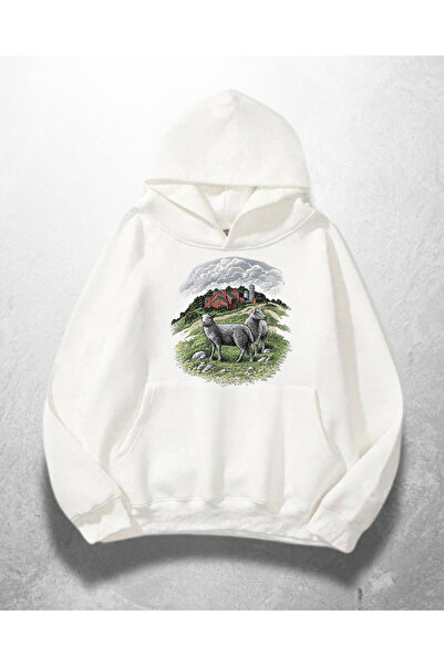 Gofeel Bela unisex dukserica sa kapuljačom Donkey Štampano Oversize kroj