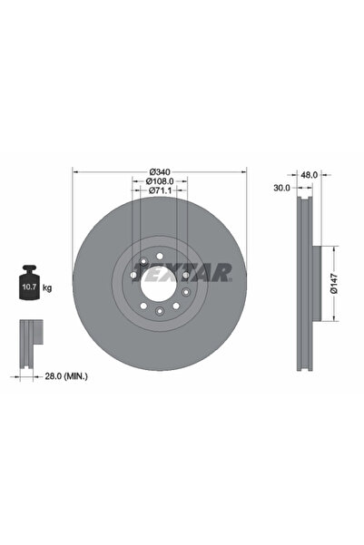 TEXTAR Disc Frana Citroen C5 3/C6 Citroen (Df-Psa) C5